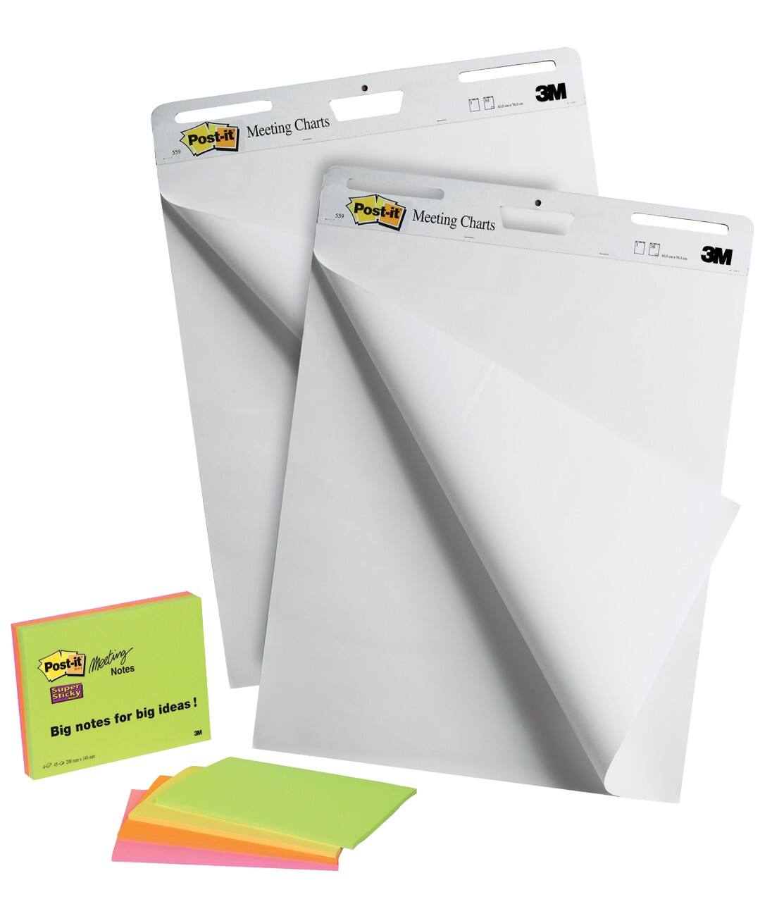 Post-it Freestanding Meeting Chart 77.4 x 63.5cm White 30 Sheets Pack ...
