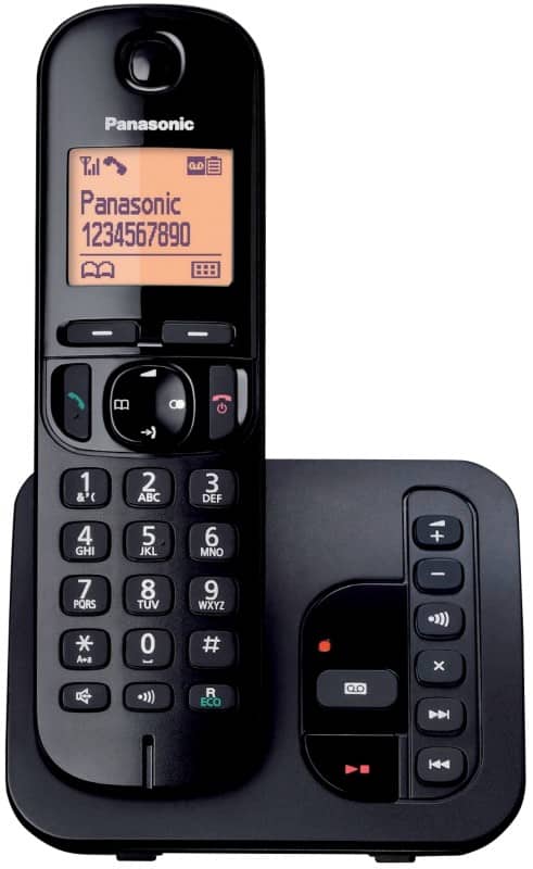 Panasonic Single Cordless Telephone with answering machine KX-TGC220EB Black