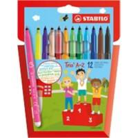 STABILO Trio A-Z Felt Tip Pen 0.7 mm Medium Assorted 378/1-12-01 Pack of 12