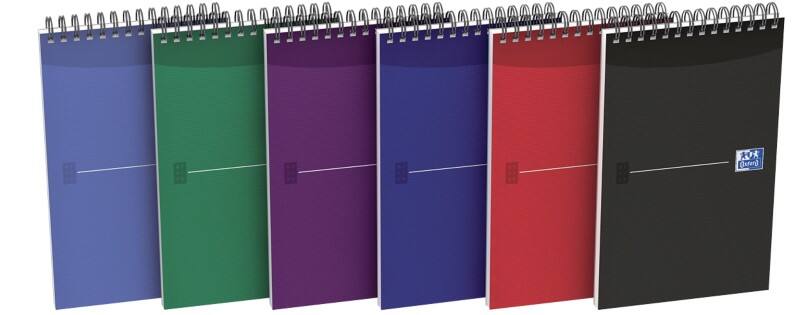 OXFORD Office Essentials Notepad Special format Ruled Spiral Cardboard Hardback Assorted Perforated 140 Pages 90 Sheets Pack of 10