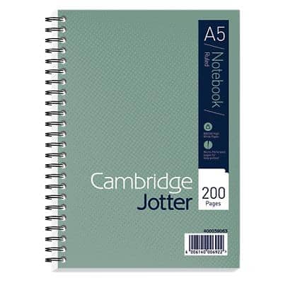 Cambridge Jotter A5 Wirebound Green Hardback Notebook Ruled 200 Pages