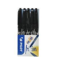 Pilot FriXion non-retractable Rollerball Pen Black 0.35 mm Medium Refillable 50% Recycled Pack of 5