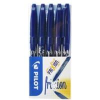 Pilot FriXion Ball non-retractable Rollerball Pen Blue 0.35 mm Medium Refillable 50% Recycled Pack of 5