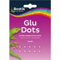 Bostik Glue Dots Extra Strong Permanent Clear Pack of 64