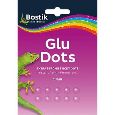 Bostik Glue Dots Extra Strong Permanent Clear Pack of 64