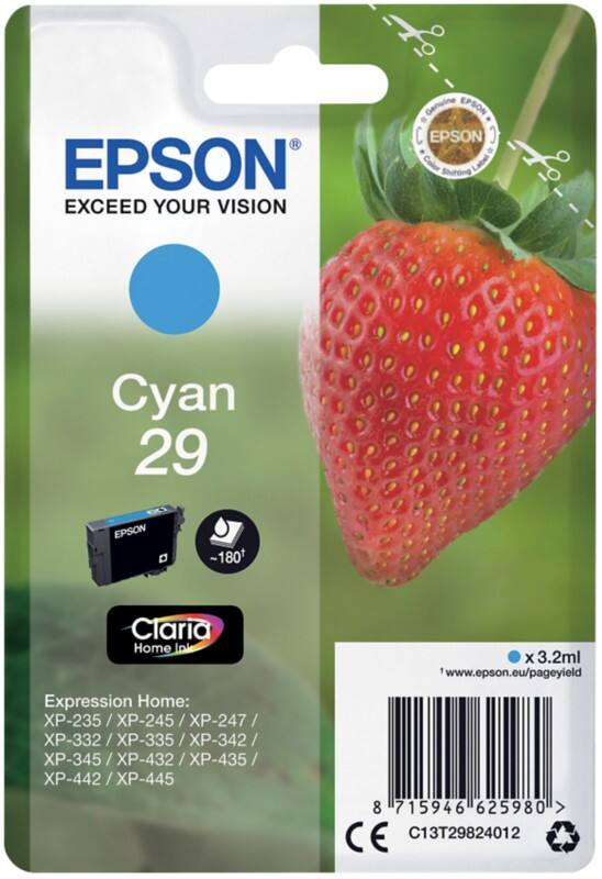 Epson 29 Original Ink Cartridge C13T29824012 Cyan