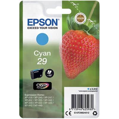 Epson 29 Original Ink Cartridge C13T29824012 Cyan