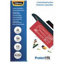 Fellowes Protect Laminating Pouches A4 Glossy 175 microns (2 x 175) Transparent Pack of 100