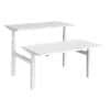 Elev8² Rectangular Sit Stand Back to Back Desk with White Melamine Top and White Frame 4 Legs Touch 1400 x 1650 x 675 - 1300 mm
