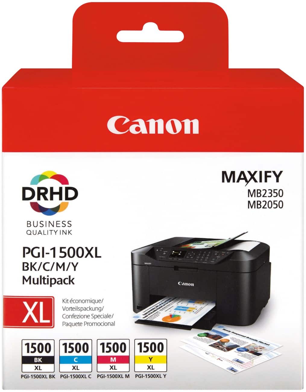 Canon PGI-1500XLBK/C/M/Y Original Ink Cartridge Black & 3 Colours Pack of 4