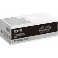 Epson 0711 Original Toner Cartridge C13S050711 Black Duopack Pack of 2