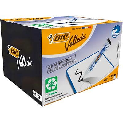 BIC Bullet Tip Whiteboard Marker Black Pack of 48