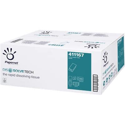 Papernet Hand Towels Superior V-Fold 2 Ply White 15 Packs of 250 Sheets