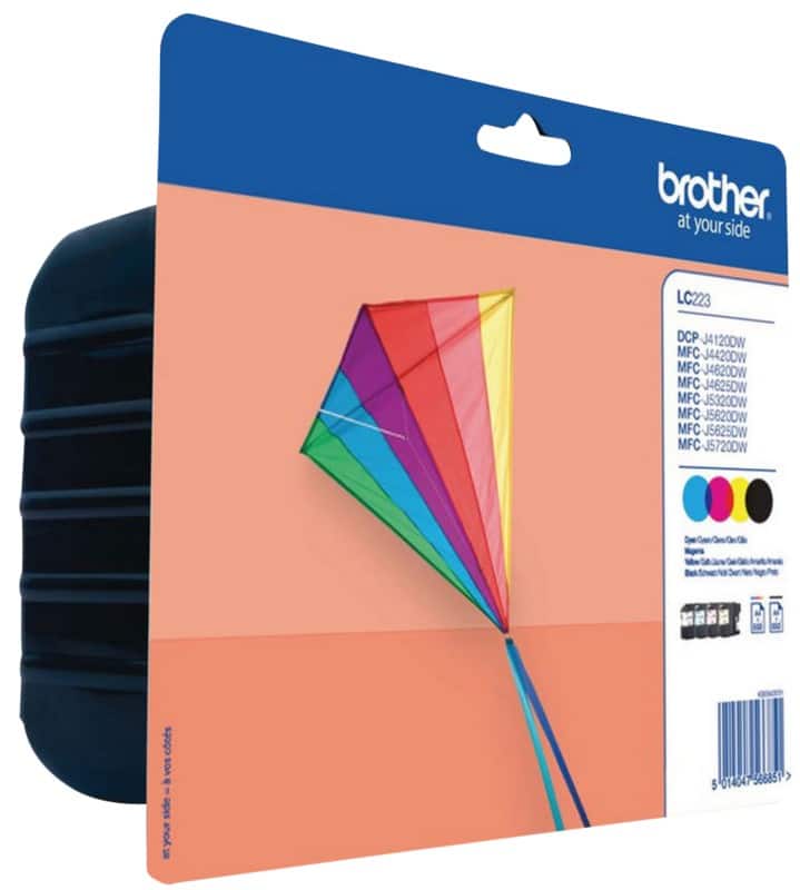 Brother LC223 Original Ink Cartridge Black, Cyan, Magenta, Yellow Pack of 4 Multipack