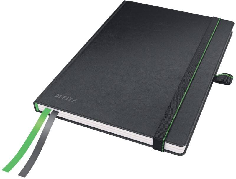 Leitz Complete Notebook A5 Ruled Casebound Leather Black 80 Sheets