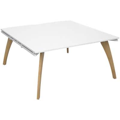 Dams International Square Boardroom Table with White MFC & Aluminium Top and White Frame FZBT1616-WH-WH 1600 x 1600 x 725 mm