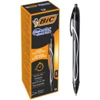 BIC Gel-ocity Quick Dry Gel Rollerball Pen Medium 0.4 mm Black Pack of 12