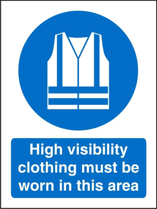 Mandatory Sign Hi Vis Adhesive Plastic 60 x 40 cm