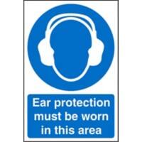 Safety Sign Ear Protection Area Plastic 60 x 40 cm