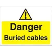 Warning Sign Buried Cables Freestanding PVC (Polyvinyl Chloride) 45 x 60 cm