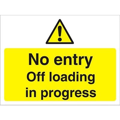 Warning Sign Off Loading Fluted Board 30 x 40 cm