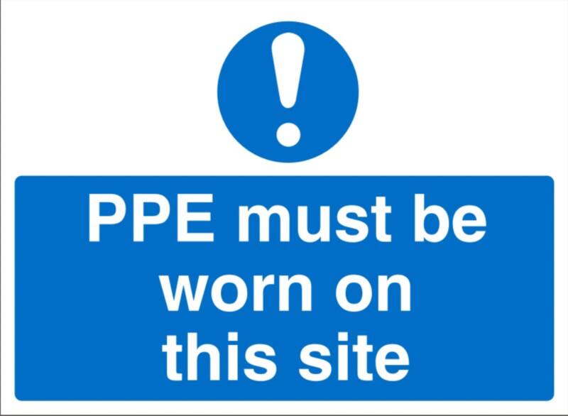 Mandatory Sign PPE Freestanding PVC (Polyvinyl Chloride) 30 x 40 cm