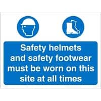 Site Sign Helmets & Shoes Fluted Board 30 x 40 cm