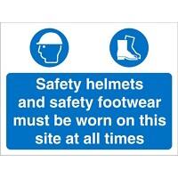 Site Sign Helmets & Shoes Fluted Board 45 x 60 cm