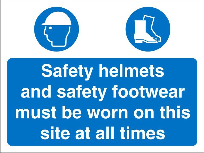 Information Sign Helmets & Shoes Freestanding PVC (Polyvinyl Chloride) 30 x 40 cm