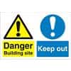 Warning Sign Building Site Keep Out Fluted Board 30 x 40 cm