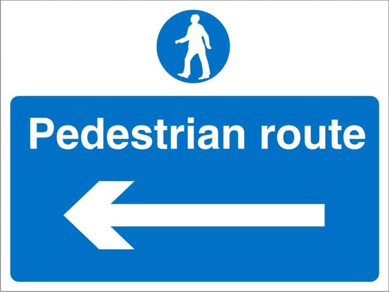 Information Sign Pedestrian Route Freestanding Corrugated Board 45 x 60 cm
