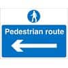 Site Sign Pedestrian Route with Left Arrow PVC 45 x 60 cm