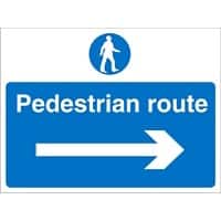 Site Sign Pedestrian Route with Right Arrow Fluted Board 30 x 40 cm