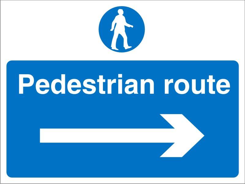 Information Sign Pedestrian Route Freestanding Corrugated Board 45 x 60 cm