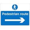 Site Sign Pedestrian Route with Right Arrow Fluted Board 45 x 60 cm