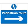 Site Sign Pedestrian Route with Right Arrow PVC 30 x 40 cm