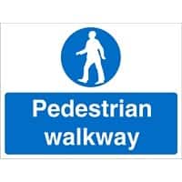Mandatory Sign Walkway Freestanding Corrugated Board 30 x 40 cm