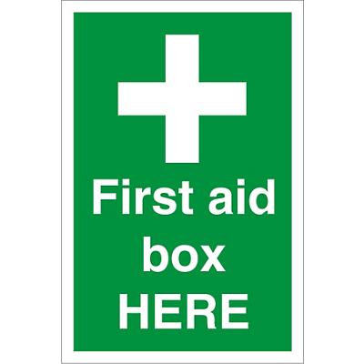 First Aid Sign First Aid Box Fluted Board 60 x 40 cm