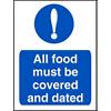 Catering Sign Covered And Dated Vinyl 30 x 20 cm