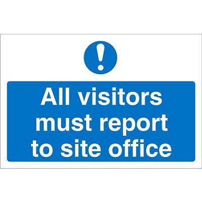 Mandatory Sign Visitors Report To Office PVC 30 x 40 cm