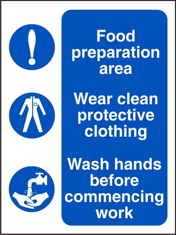 Sign Food Preparation Adhesive Vinyl 30 x 20 cm