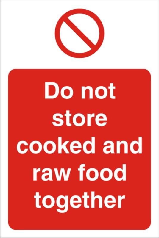 Sign Cooked And Raw Adhesive Vinyl 30 x 20 cm