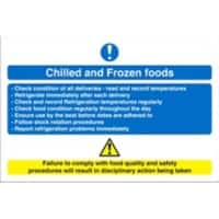 Catering Sign Chilled And Frozen Vinyl 15 x 20 cm