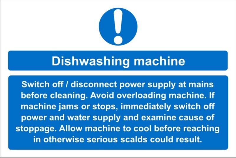 Sign Dishwashing Machine Adhesive Vinyl 20 x 30 cm