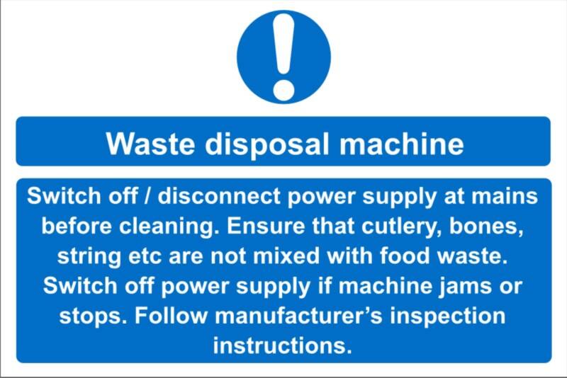 Sign Waste Disposal Adhesive Vinyl 15 x 20 cm