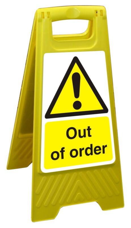 Warning Sign Out Of Order Freestanding PP (Polypropylene) 60 x 30 cm