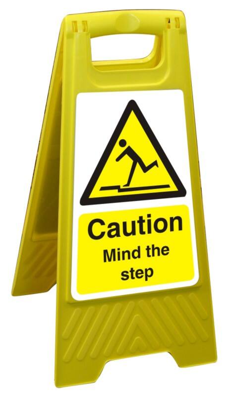 Warning Sign Mind The Step Freestanding PP (Polypropylene) 60 x 30 cm