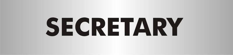 School Sign Secretary Adhesive Acrylic 4.5 x 19 cm