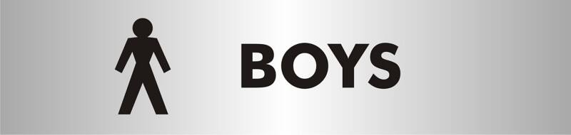 School Sign Boys Adhesive Acrylic 4.5 x 19 cm