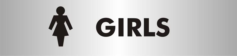 School Sign Girls Adhesive Acrylic 4.5 x 19 cm